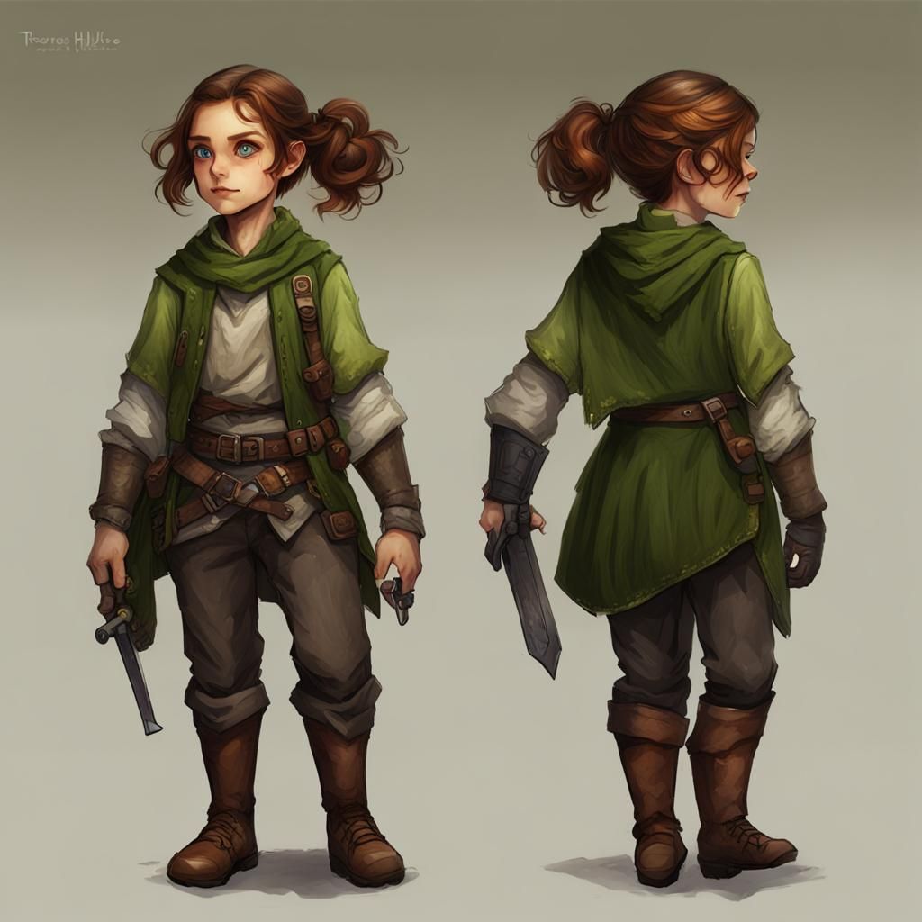 Female Halfling Criminal Portrait
