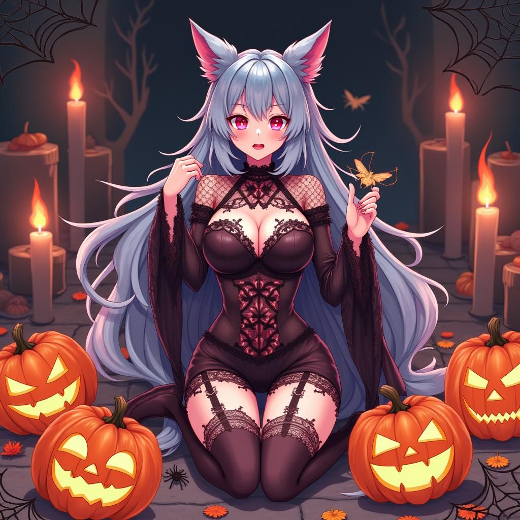 Helluva Boss Witch in Spooky Halloween Anime Style