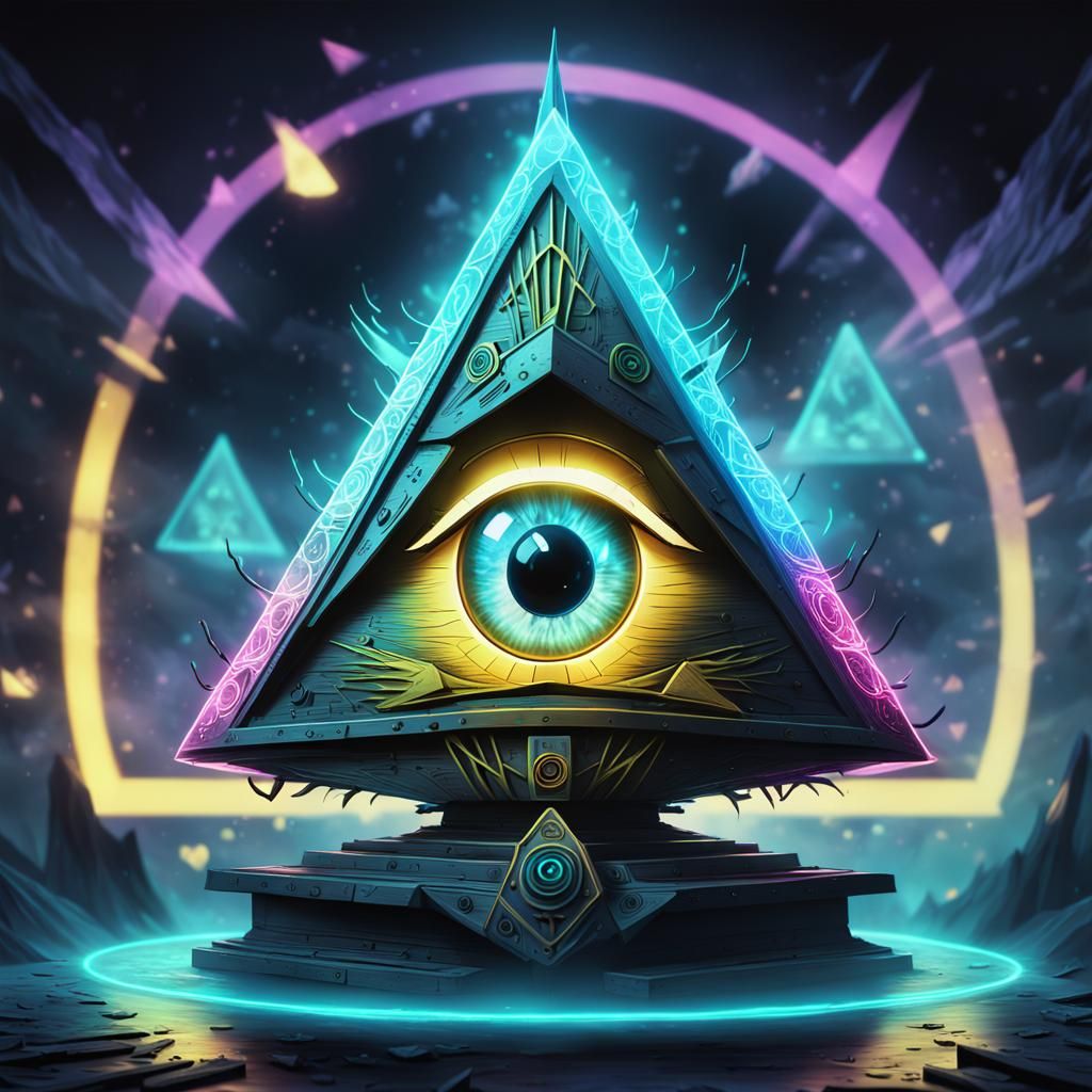 Bill Cipher Portrait in Digital Anime Art