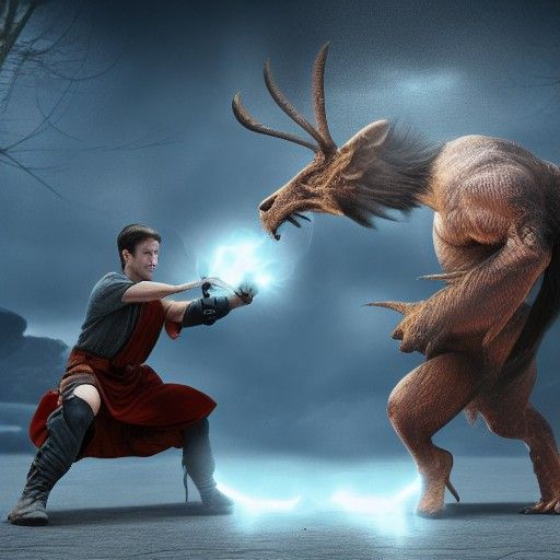 Cinematic Magic Fight in Hyper-Realistic Detail