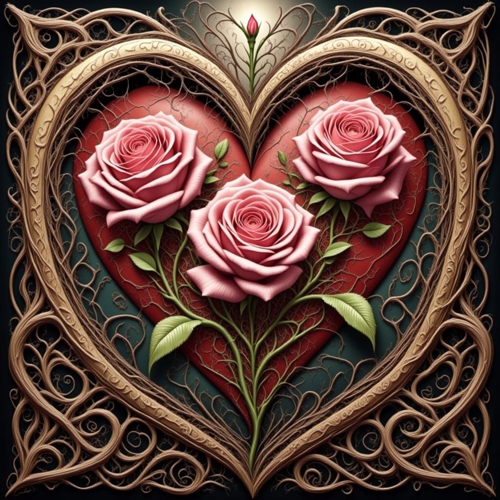 Intertwined Roses in a Unique Style