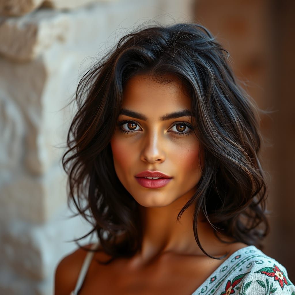 Portrait of a Young Mediterranean Woman