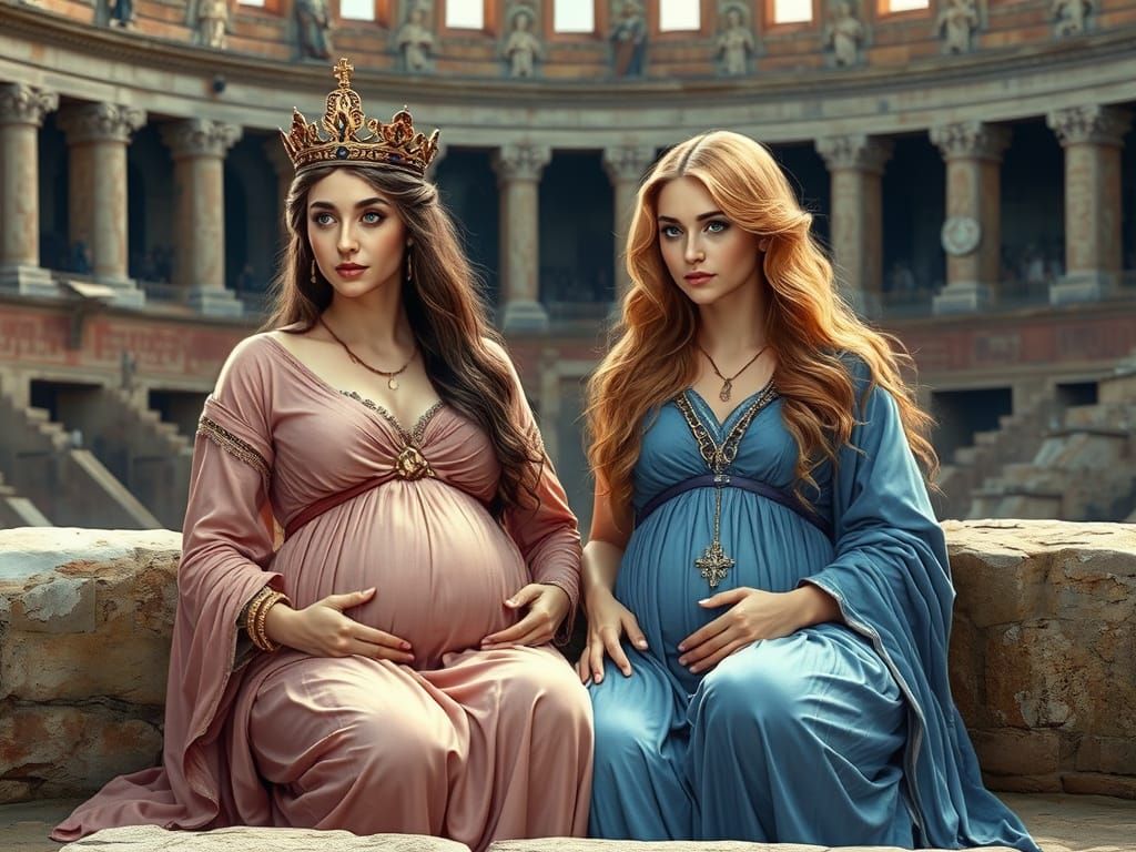 Ancient Roman Sisters Watch Gladiators Battle in Ethereal Fa...