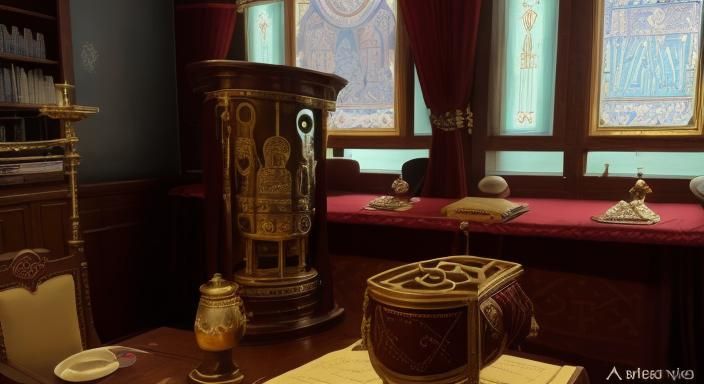 Orthodox Icon with Sci-Fi and Historical Elements