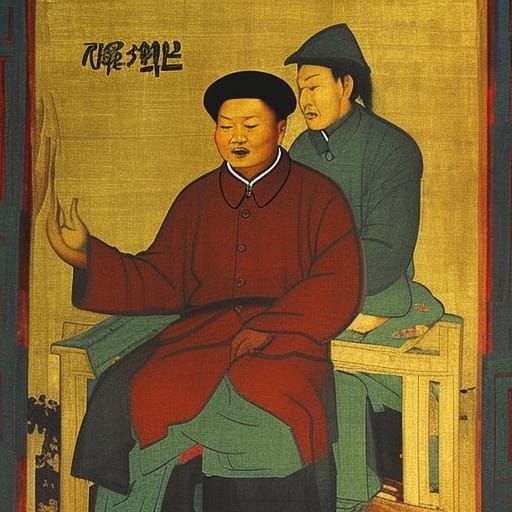 Chairman Mao at Harvest Festival in Vintage Style