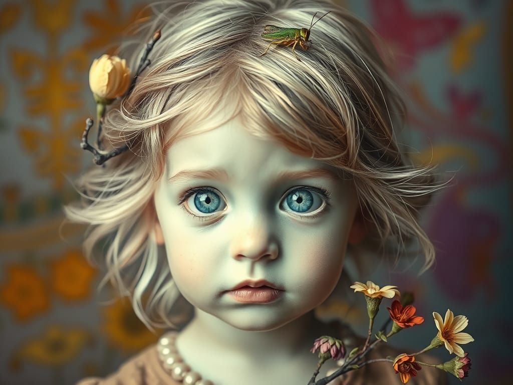 Whimsical Sepia Portrait in Enchanting Style