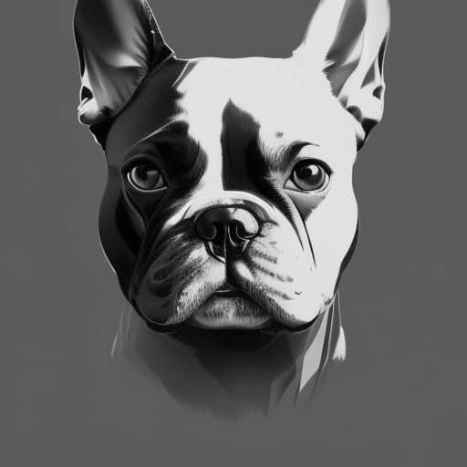 French Bulldog Portrait in Hyperdetailed Style