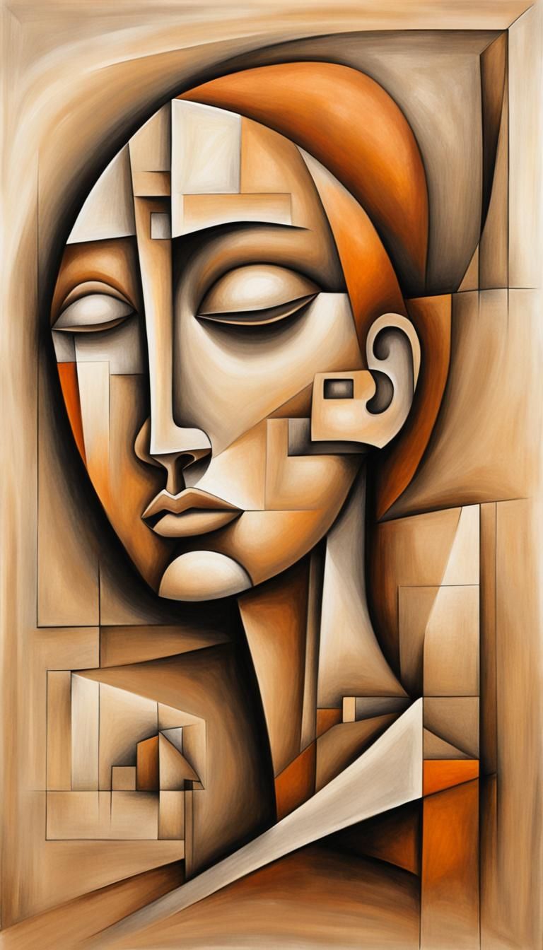 Cubist Abstract Shapes in Charcoal and Acrylic