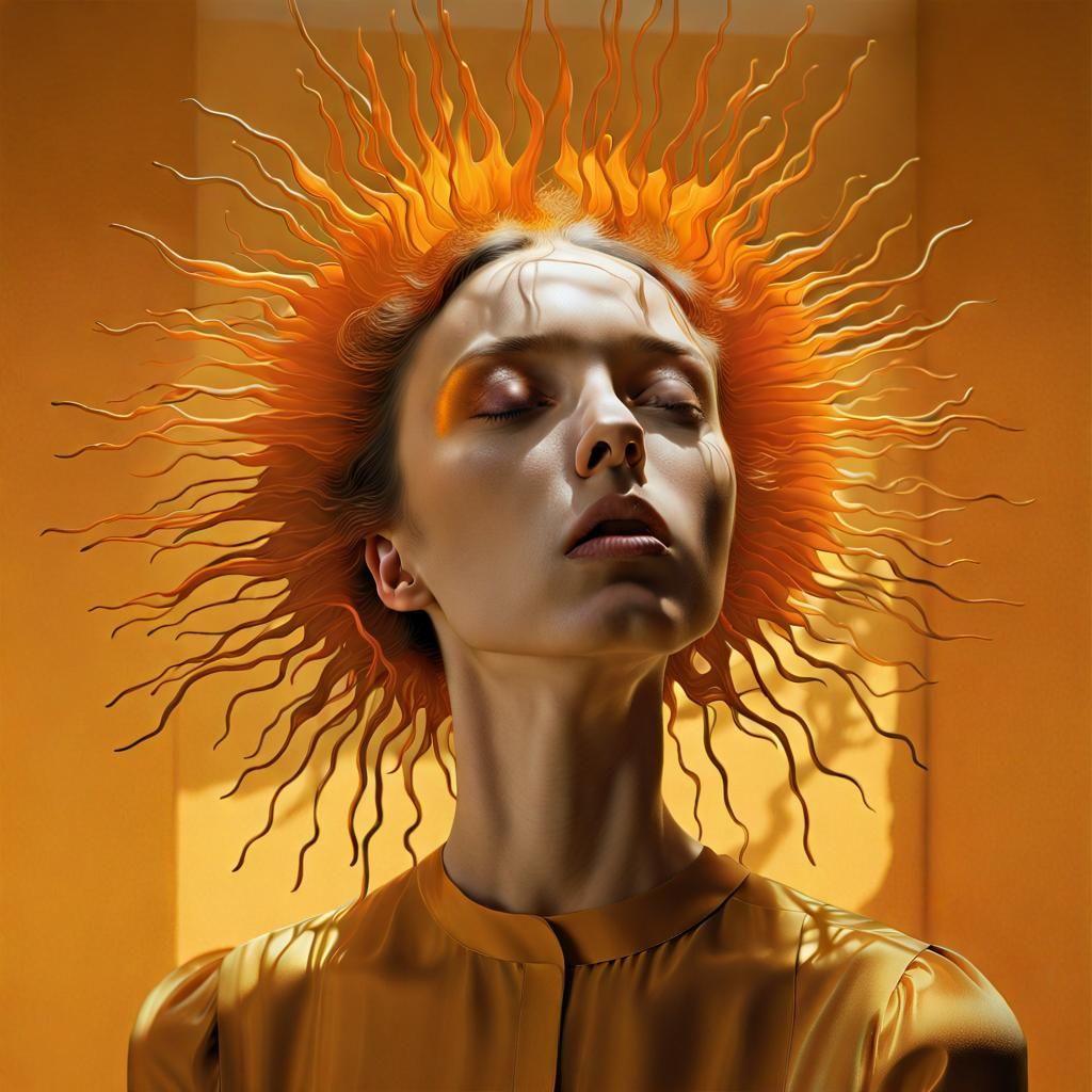 Evocative Glass Movement in Yellow-Orange Shades