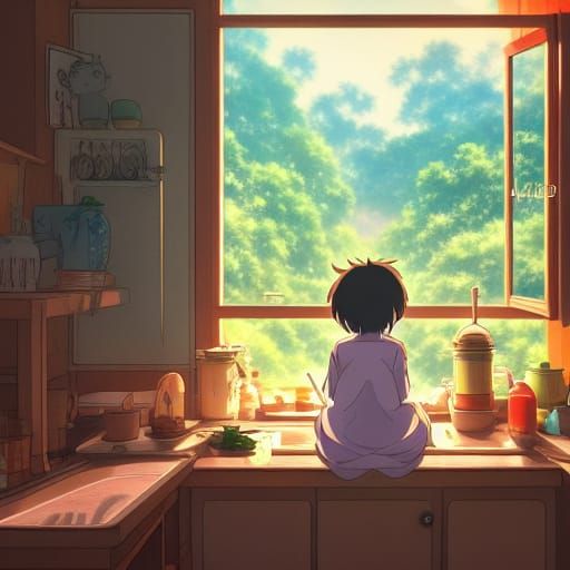 Ghibli-Style Food Illustration in Anime Key Visual