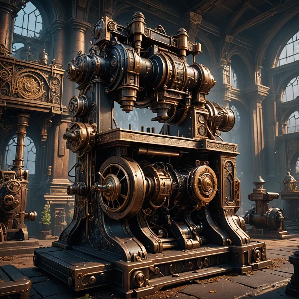 Fantastical Spectral Milling Machine Concept Art