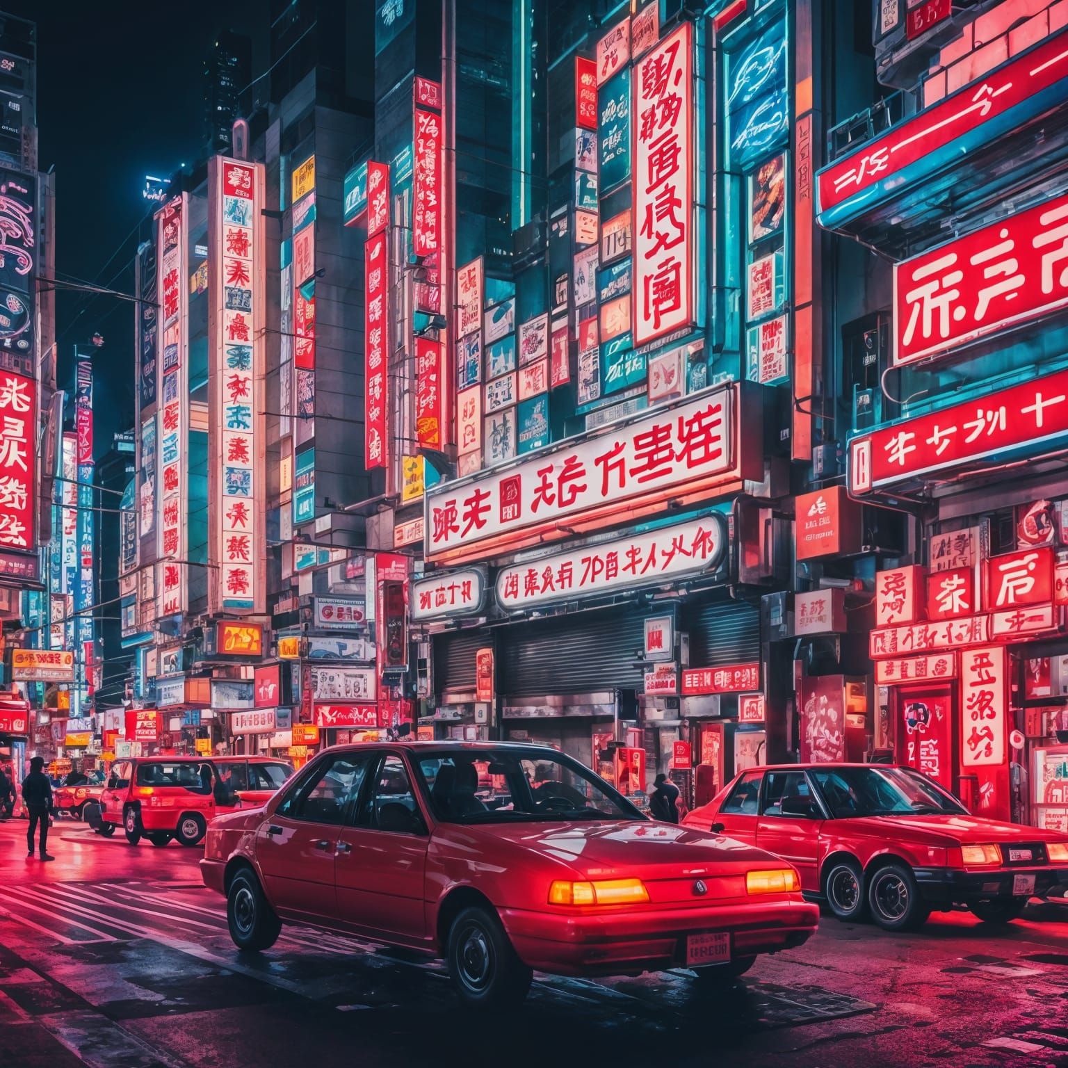 Futuristic Neon Tokyo Nightscape