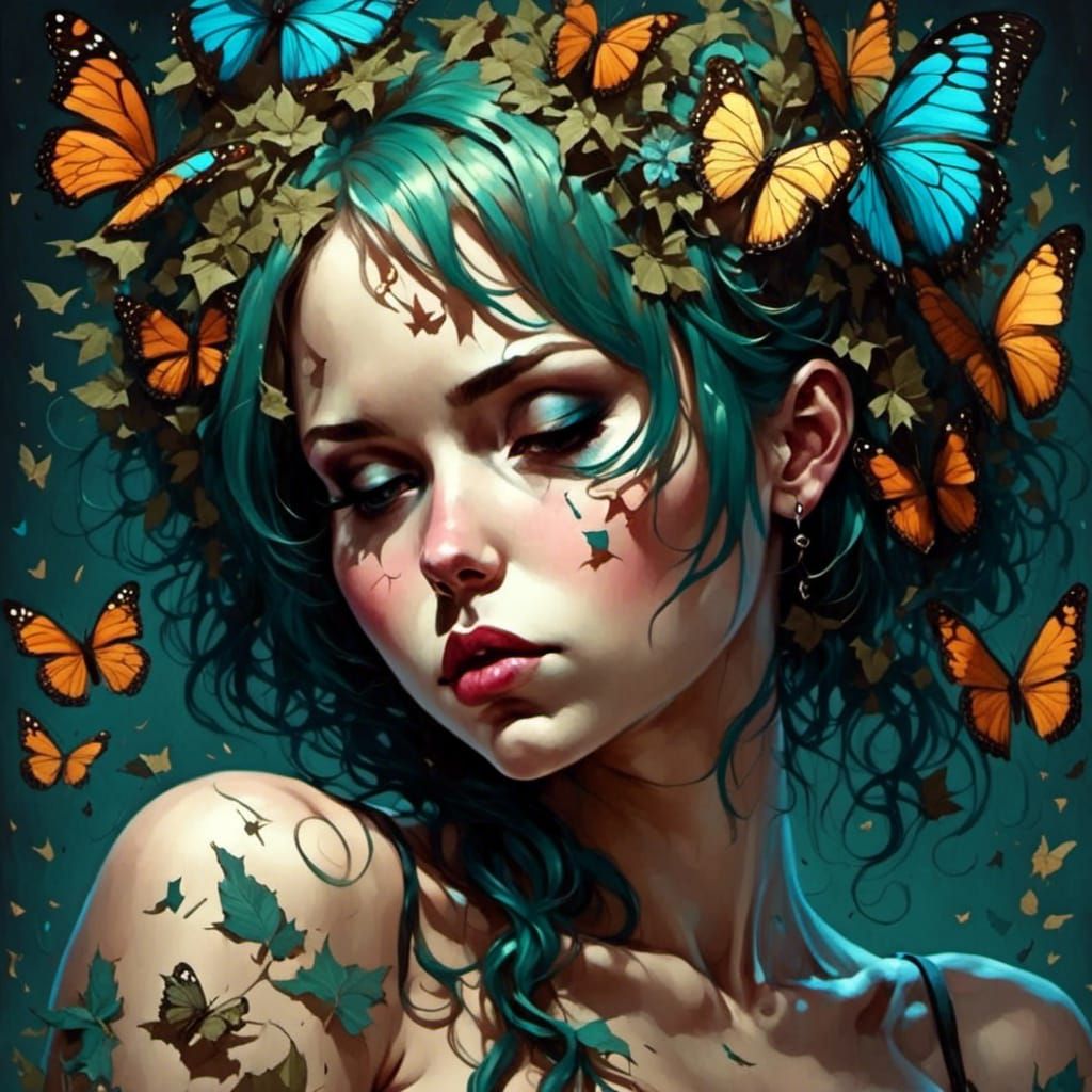 Butterfly Mind: A Surreal Digital Art Portrait