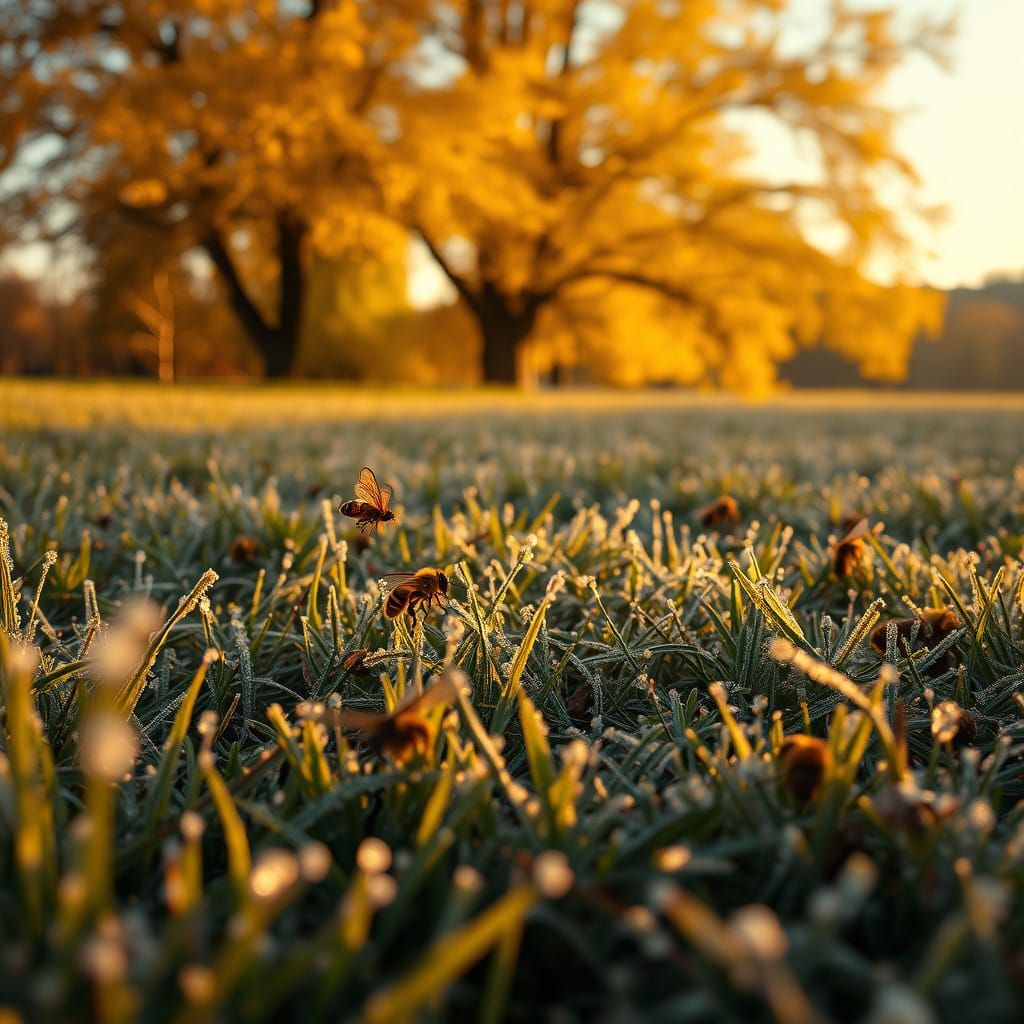 Autumn Dawn Serenity in Golden Hues