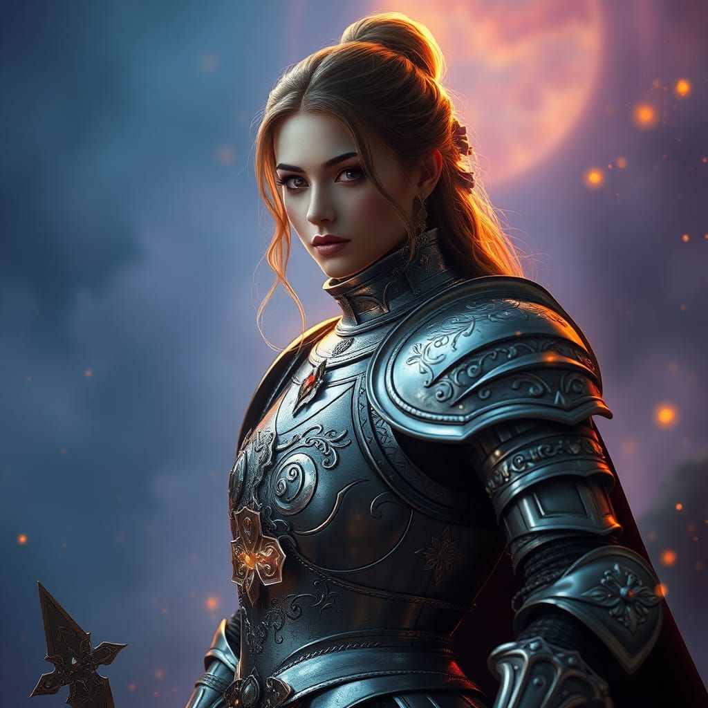 Heroic Knight in Ornate Armor