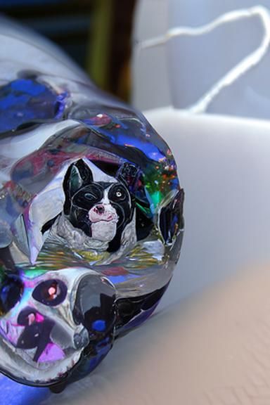 Crystal Boston Terrier Dog in Hyperrealistic Detail