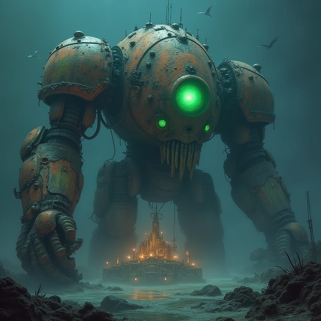 Colossal Iron Golem Guards Sunken City