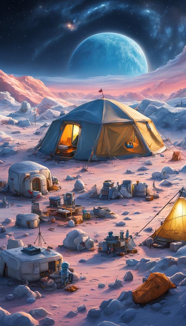 Intergalactic Camping on the Moon's South Pole