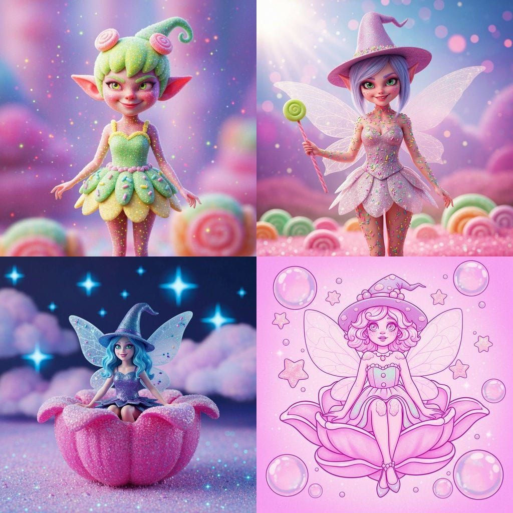 Sour Patch Fairy Witch in Pastel Acid Tones