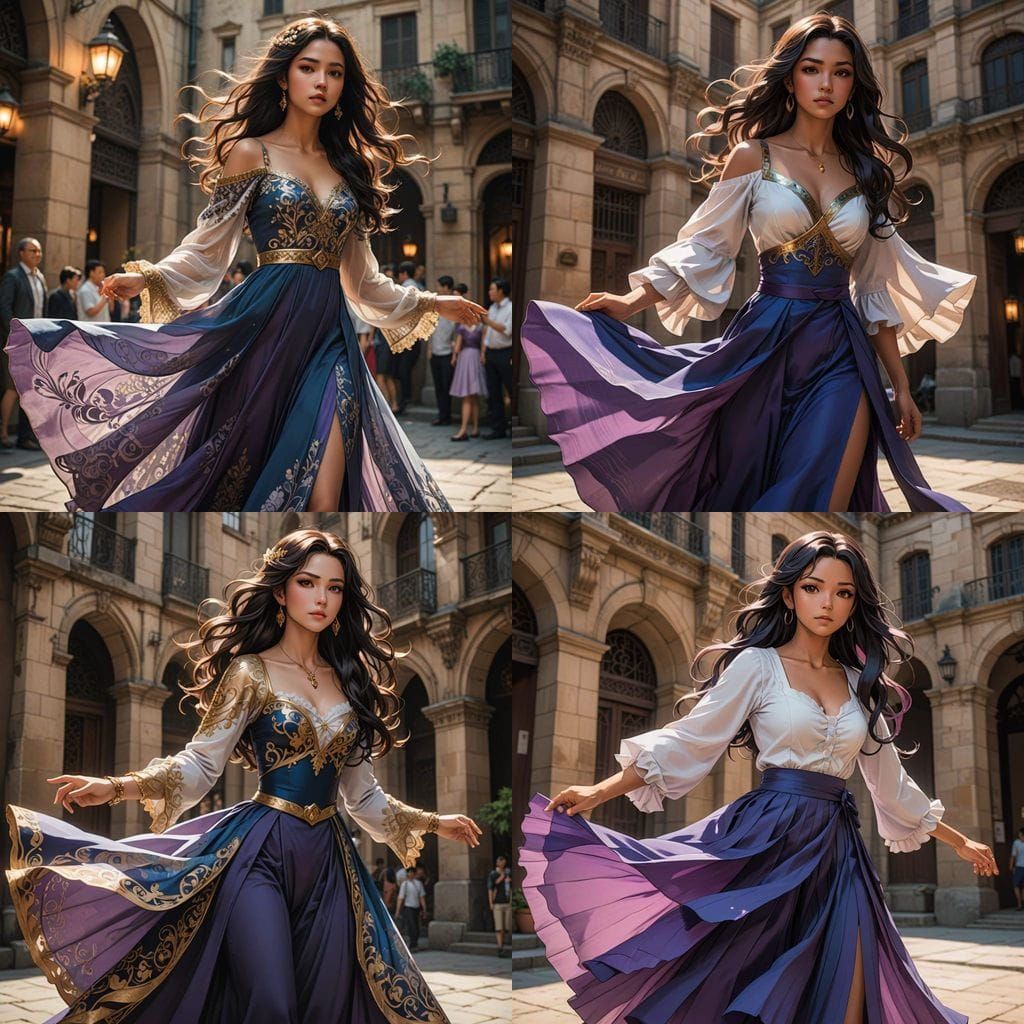 Esmeralda in Elegant Anime Style