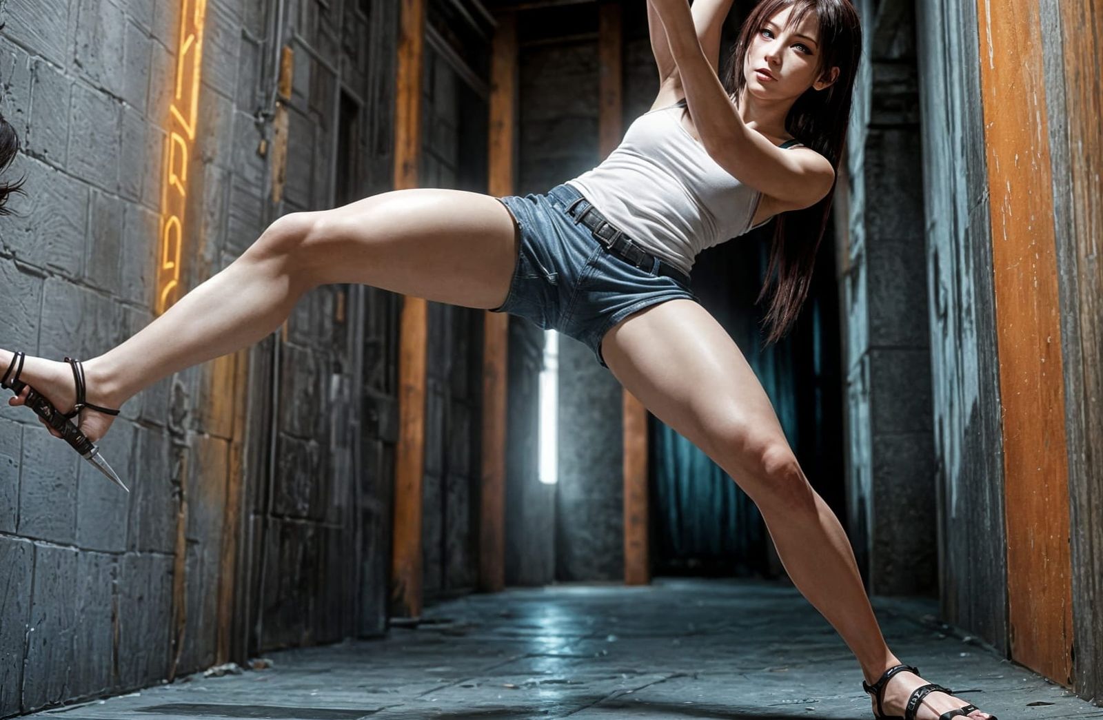 Tifa Dodges Anime Sword Strike in Stunning 3D Concept Art