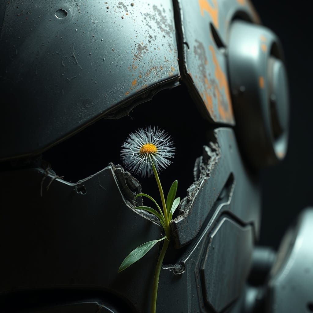 Dandelion's Hope: Nature vs. Machine in Dystopian Setting