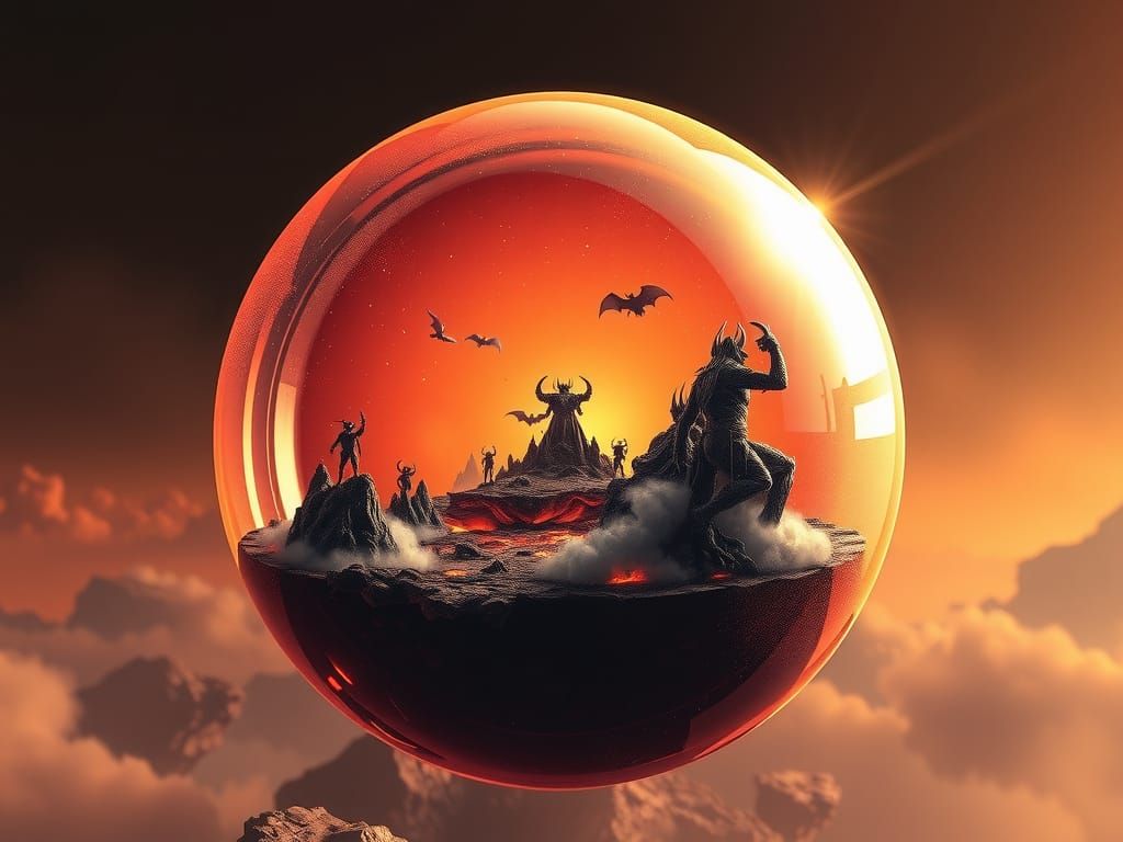 Ethereal Hell Orb: A Digital Matte Painting