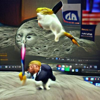 Cat with Unique Hairstyle and Markings