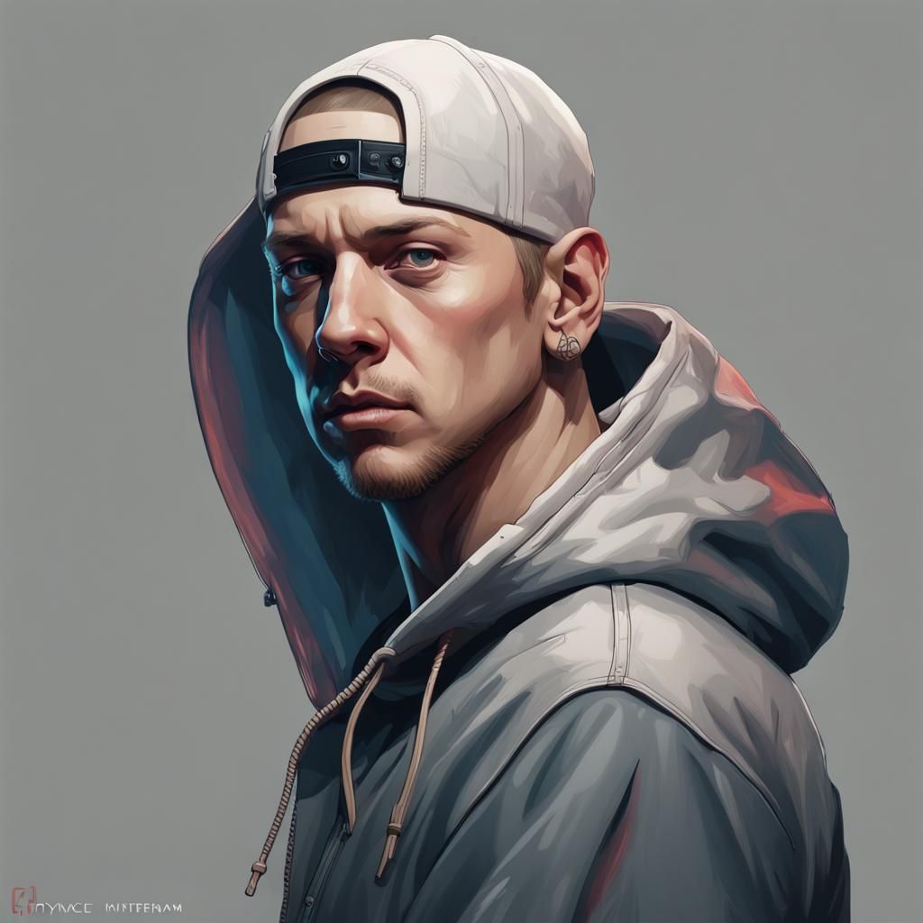 Eminem Portrait in Artgerm and WLOP Style