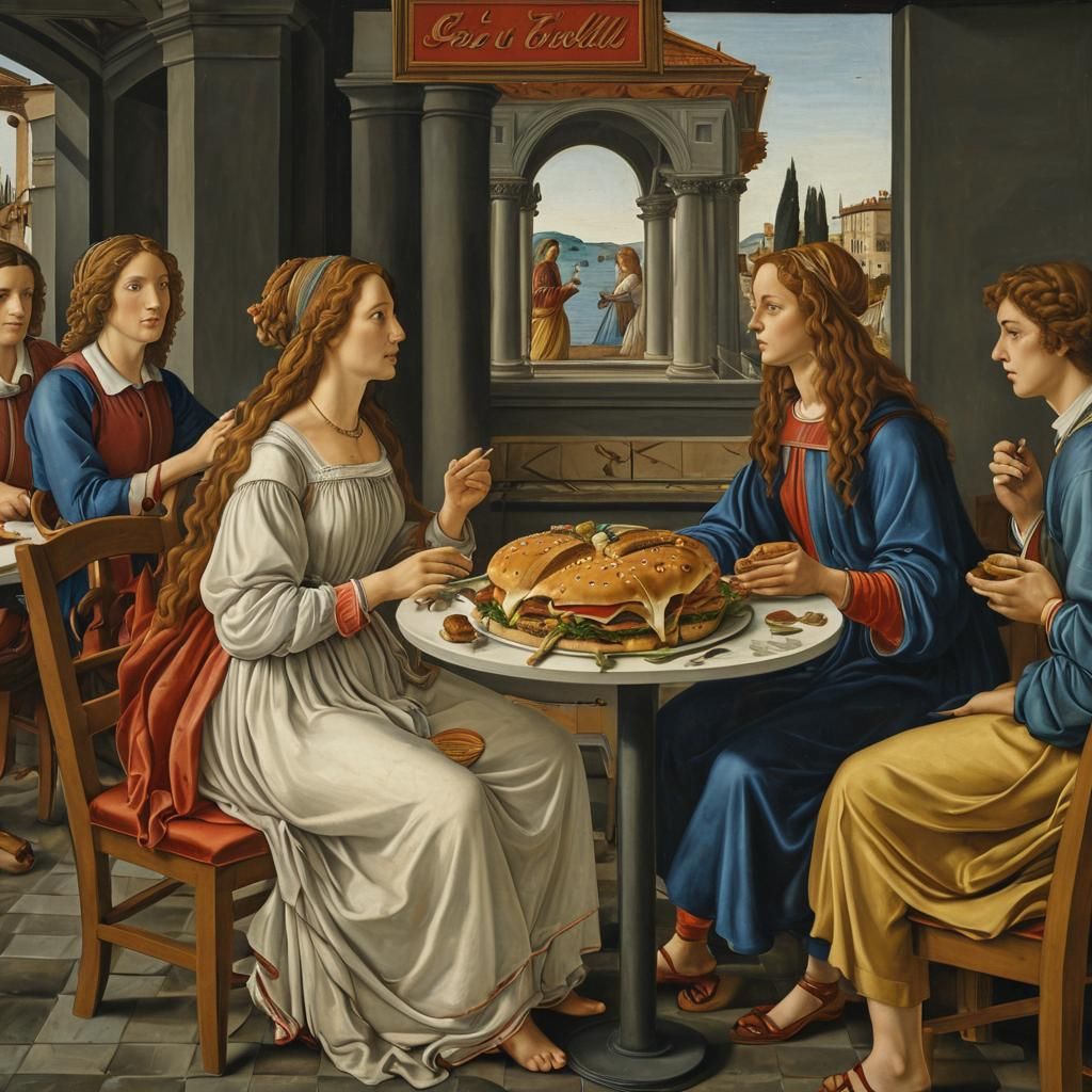 Botticelli Style Fast Food Restaurant Advertisement