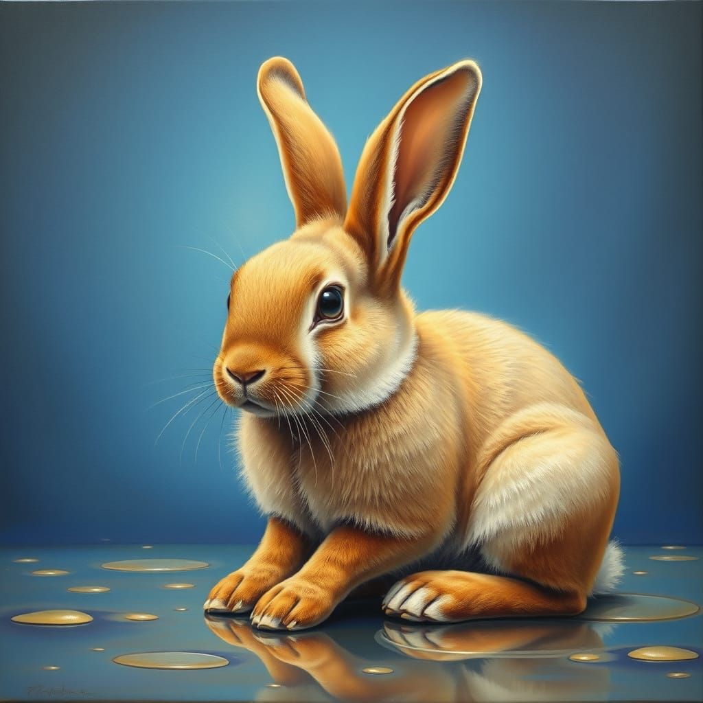 Surreal Velveteen Rabbit Melts into Dreamlike Background