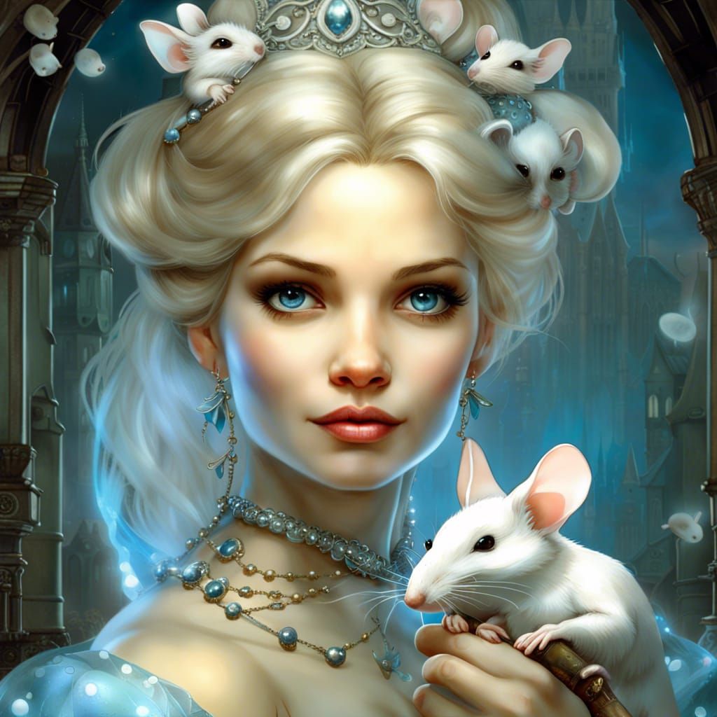 Princess Cinderella Portrait in Fantasycore Style