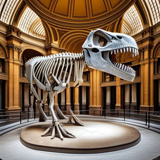 Dinosaur Skeleton Masterpiece in Museum