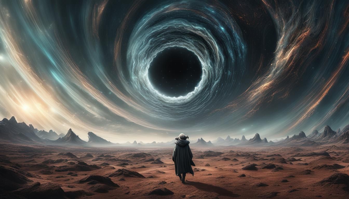 Ethereal Alien Dancers Around a Black Hole