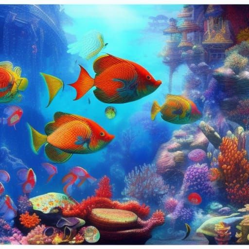 Underwater Temple Scene in Lassen Style