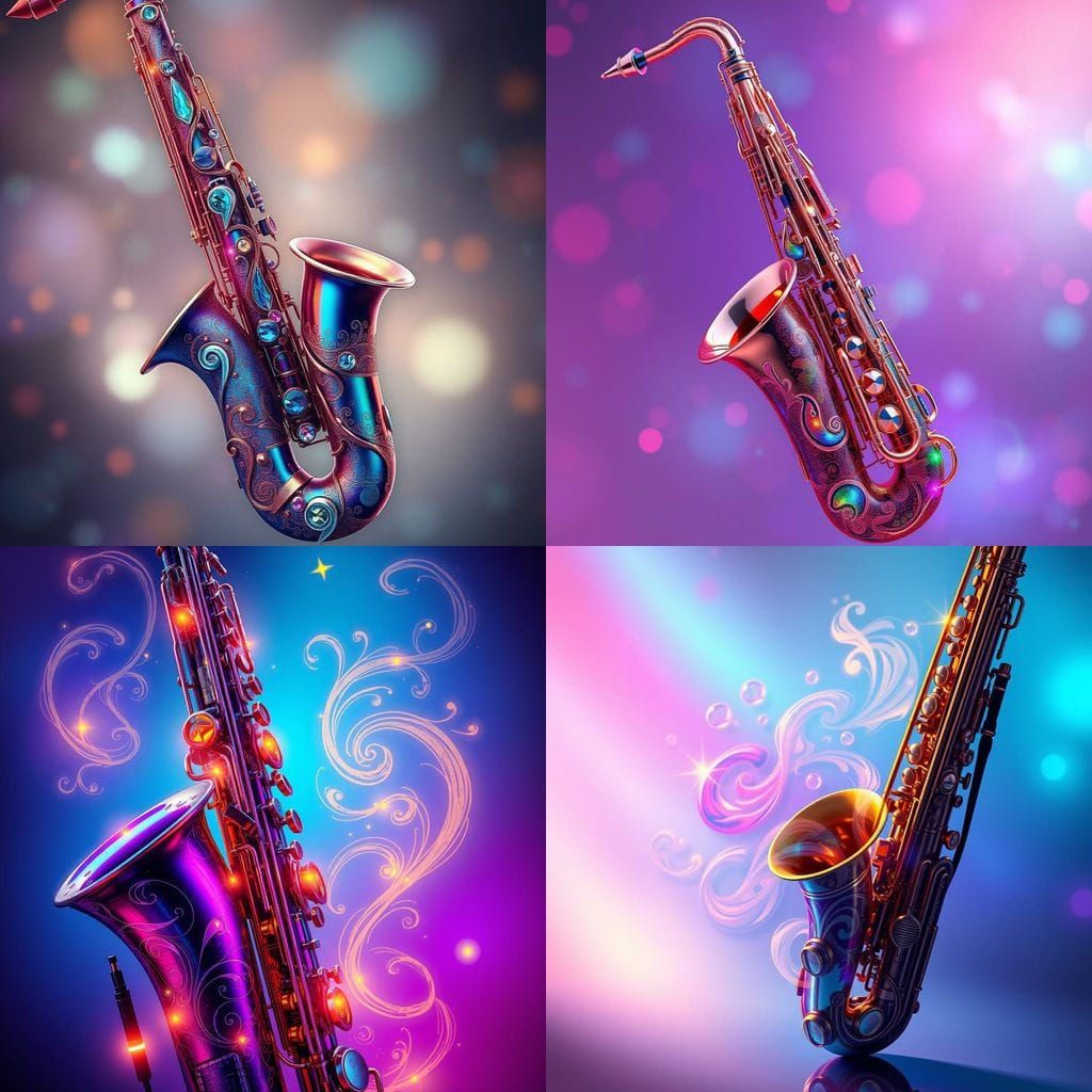 Vibrant Saxophone in Fantasy Concept Art