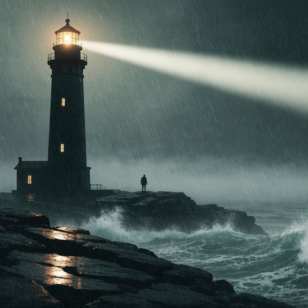 Lighthouse Beacon in Film Noir Style