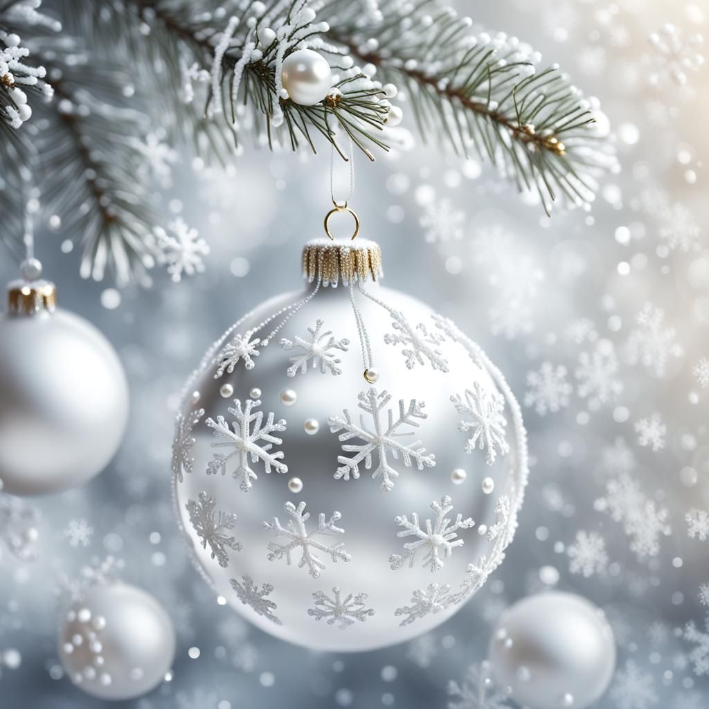 White Pearl Bauble in Winter Wonderland
