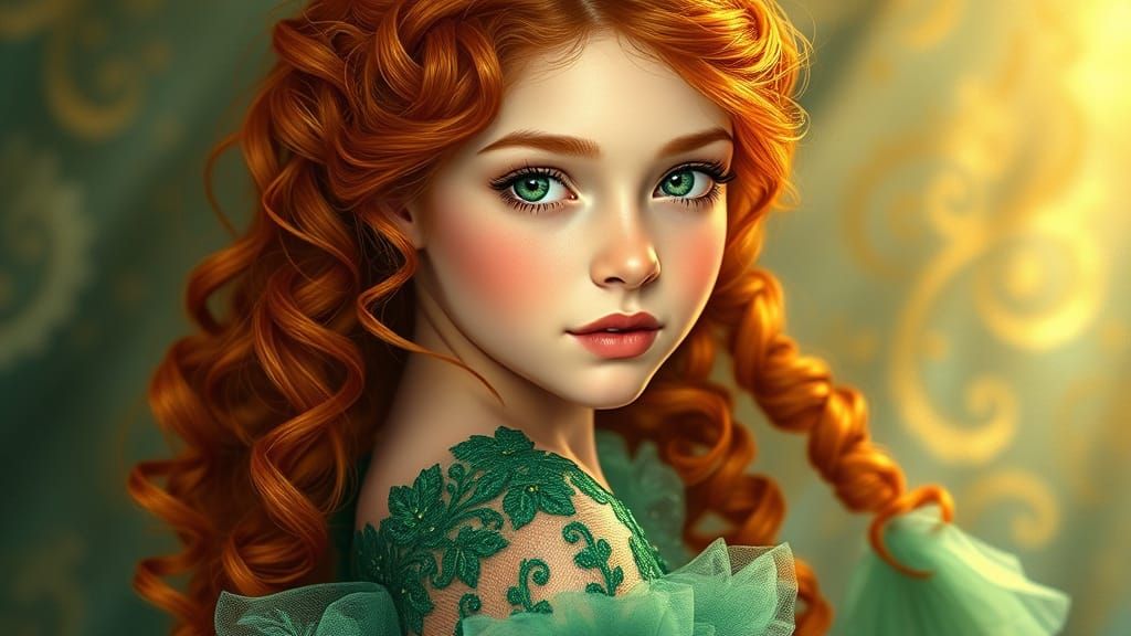 Ethereal Beauty in Emerald Green Ball Gown