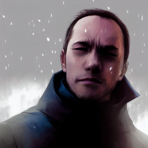 Moody Anime Portrait in Rainy Night City