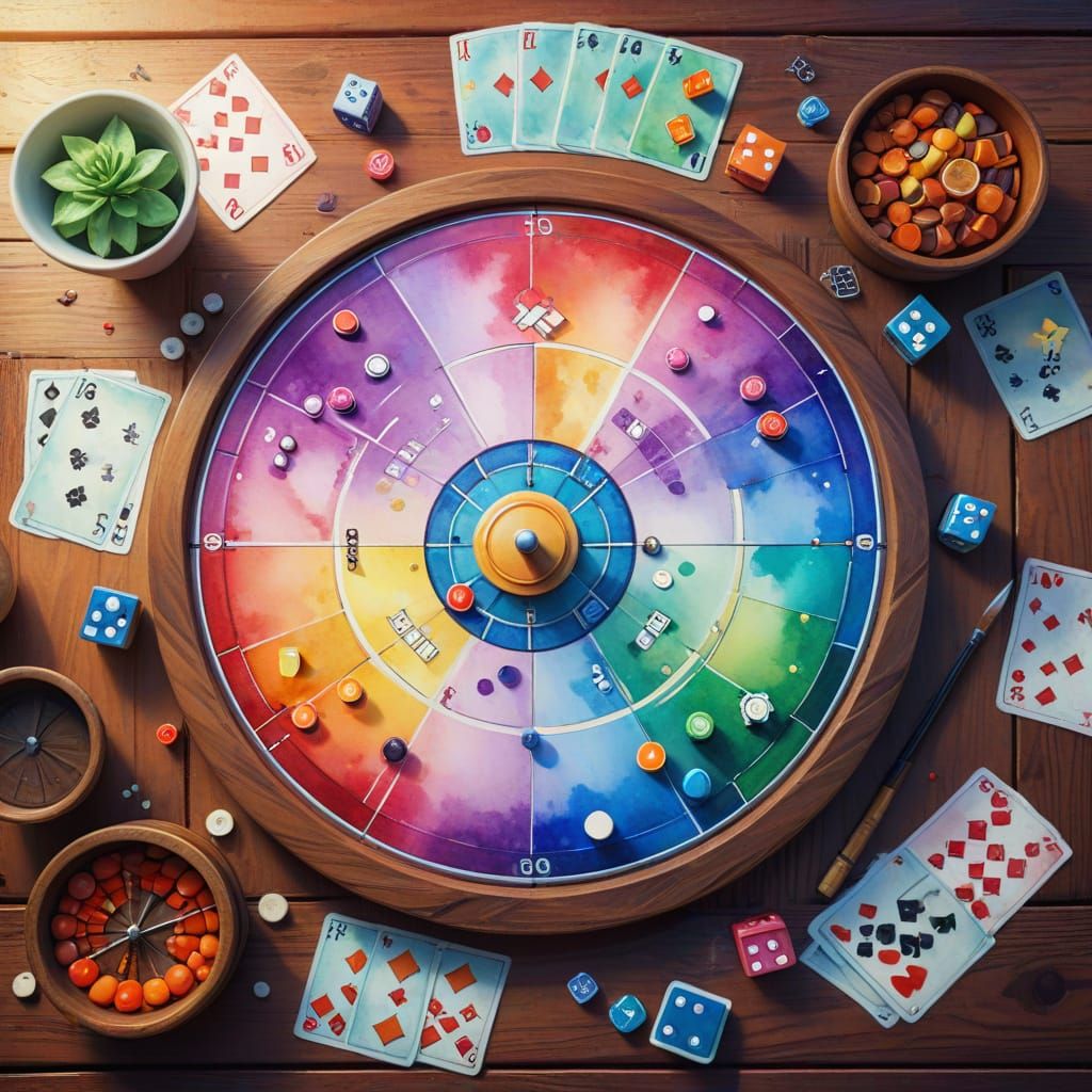 Watercolor Board Game Concept Art in Pastel Tones