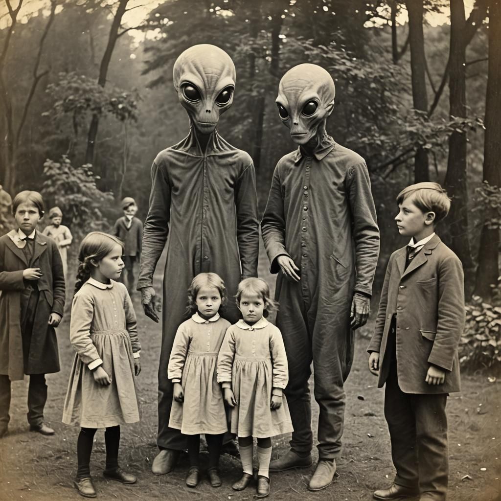 Gray Alien Encounter: Grainy Photo from 1880