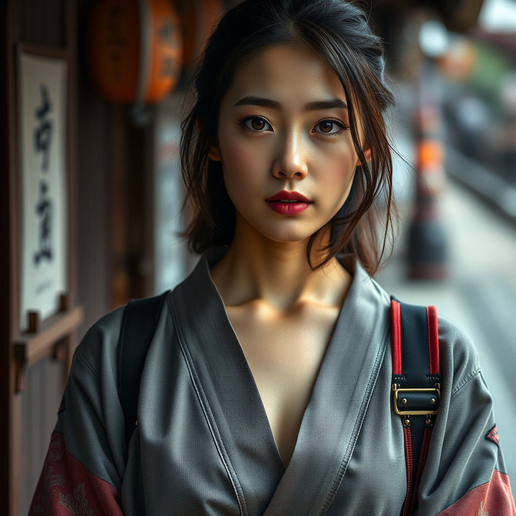 Hyperrealistic Portrait of an Attractive Japanese Woman