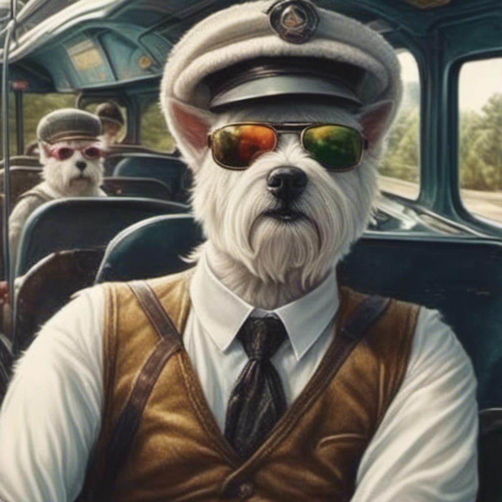 Westie Bus Driver in Futuristic Fantasy Film