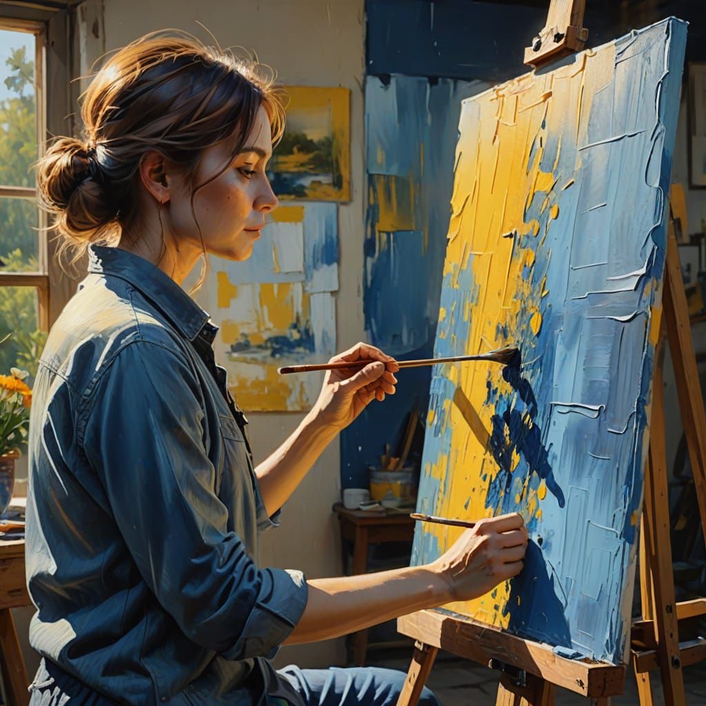 Impressionist Painting of a Serene Sunday Morning