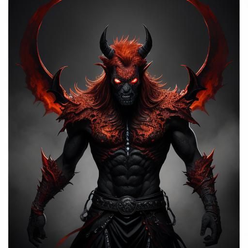 Menacing Devil in Hyperrealistic Digital Art