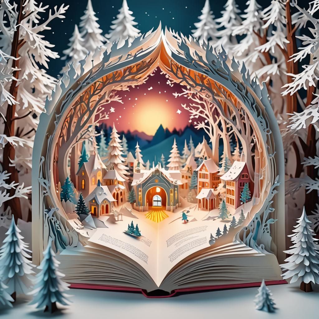 Fantasy Winter Portal in Kirigami Papercraft
