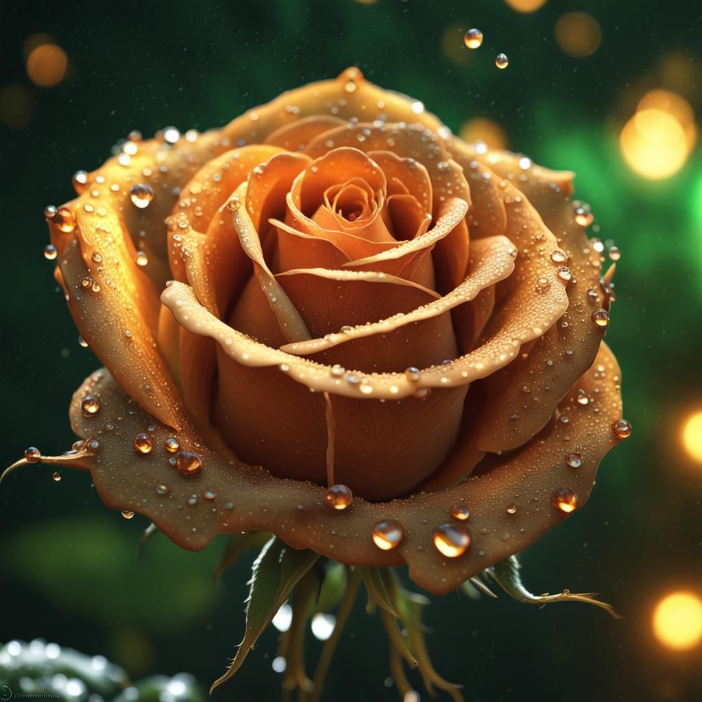 Macro Rose with Aurora Borealis in 8K