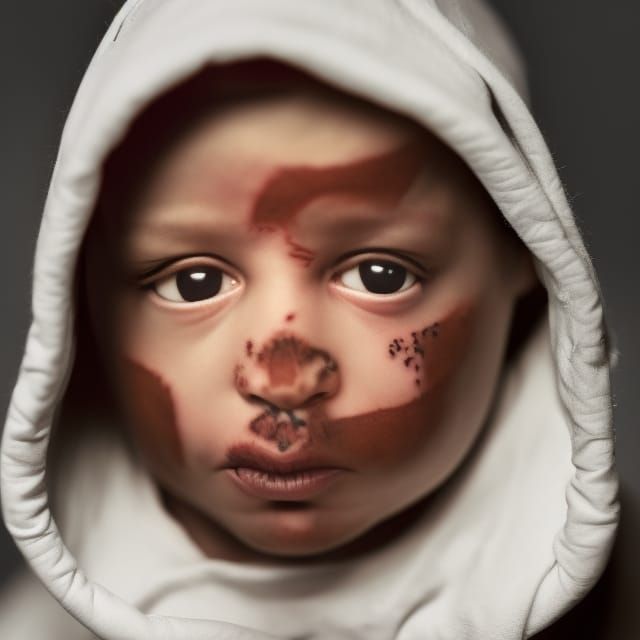 Tattooed Baby Gangster Portrait in Gritty Urban Style
