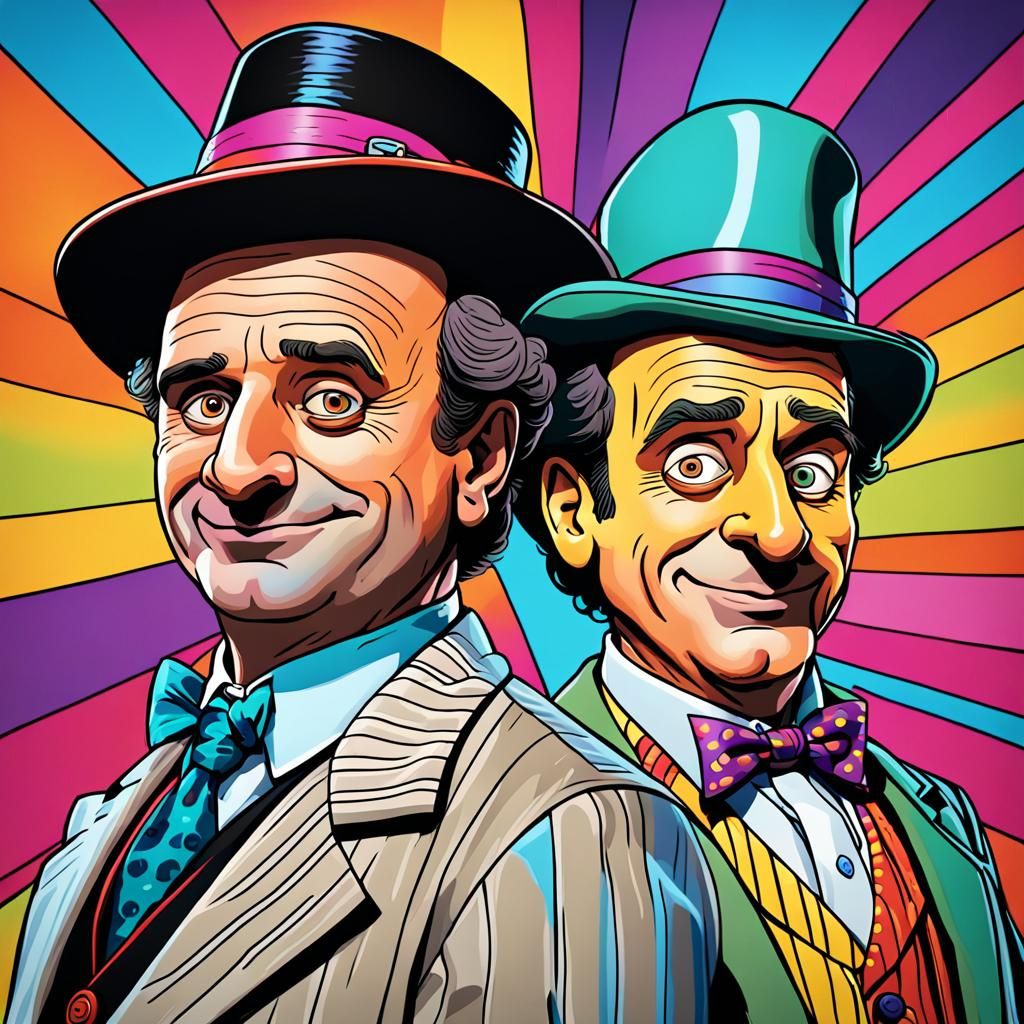 Seventh Doctor and Ace in Simpsons Cartoon Style